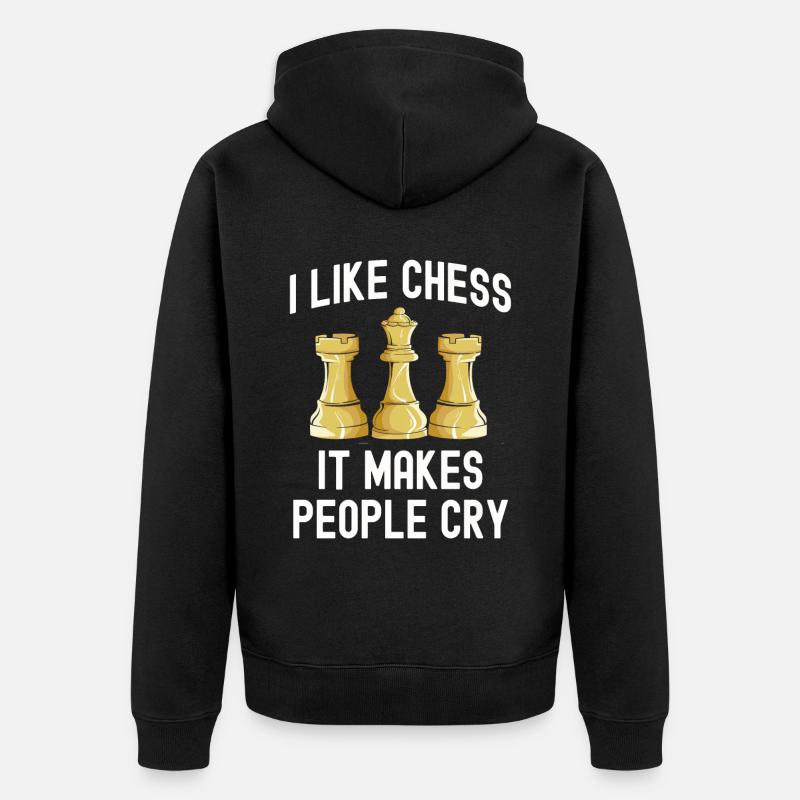 Schach - Unisex Premium Bio Zip Hoodie - Schwarz