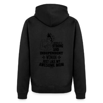 Fille Enfant Bébé Mère enceinte - Veste à capuche bio Premium Unisexe - noir - Dos - Nico (187cm)