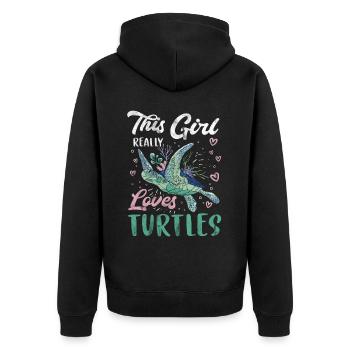 Tortue Détendue Chill Mer Océan Plage - Veste à capuche bio Premium Unisexe - noir - Dos - Nico (187cm)