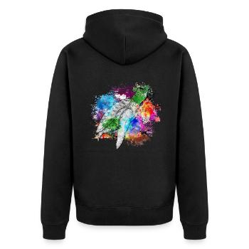 Tortue Détendue Chill Mer Océan Plage - Veste à capuche bio Premium Unisexe - noir - Dos - Nico (187cm)