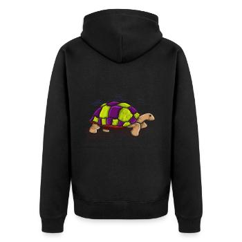 Turtle - Unisex Premium Organic Zip Hoodie - black - Back - Nico (187cm)