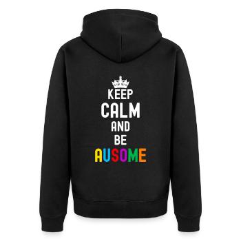 Autismus - Unisex Premium Bio Zip Hoodie - Schwarz - Hinten - Nico (187cm)