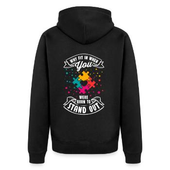 Autism Gift Autistic Asperger ADHD Autism - Unisex Premium Organic Zip Hoodie - black - Back - Nico (187cm)