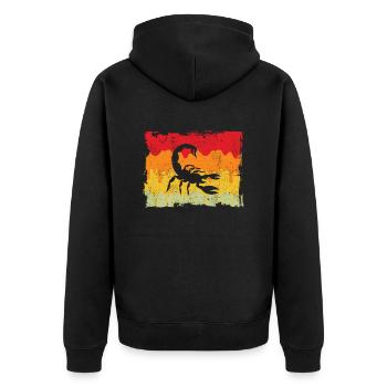 Scorpio Retro - Unisex Premium Organic Zip Hoodie - black - Back - Nico (187cm)