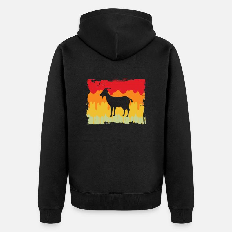 Chèvre Rétro - Veste à capuche bio Premium Unisexe - noir