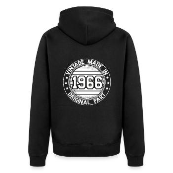 Vintage Made In 1966 Original Part Birthday 1966 - Unisex Premium Organic Zip Hoodie - black - Back - Nico (187cm)