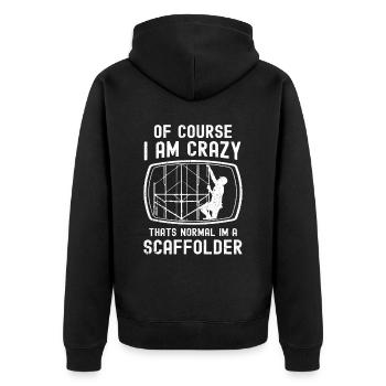 Scaffolding Builder Gift Work Occupation Construction Worker Job - Unisex Premium Organic Zip Hoodie - black - Back - Nico (187cm)