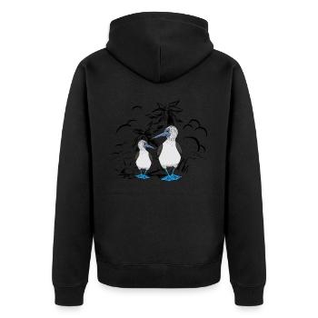 Oiseaux de mer à pieds bleus - Veste à capuche bio Premium Unisexe - noir - Dos - Nico (187cm)