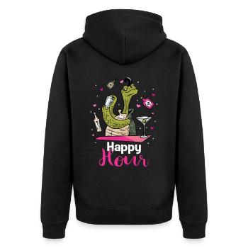 Bartender Turtle Happy Hour Party Holiday - Unisex Premium Organic Zip Hoodie - black - Back - Nico (187cm)
