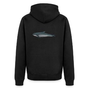 Meeresbiologie Qualle Ozean Wal Krabbe Tintenfisch - Unisex Premium Bio Zip Hoodie - Schwarz - Hinten - Nico (187cm)
