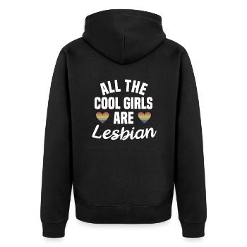 Lgbt Lesbian Rainbow Flag Bisexual Queer - Unisex Premium Organic Zip Hoodie - black - Back - Nico (187cm)
