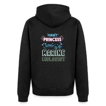 Meeresbiologie Qualle Ozean Wal Krabbe Tintenfisch - Unisex Premium Bio Zip Hoodie - Schwarz - Hinten - Nico (187cm)