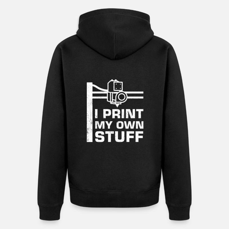 3d Drucker - Unisex Premium Bio Zip Hoodie - Schwarz