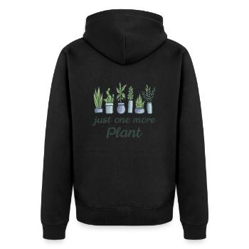 Zimmerpflanzen Pflanzensammler Gartenarbeit - Unisex Premium Bio Zip Hoodie - Schwarz - Hinten - Nico (187cm)