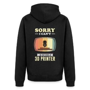 3d Printer Gift for Nerd Hobby Printing Machine - Unisex Premium Organic Zip Hoodie - black - Back - Nico (187cm)