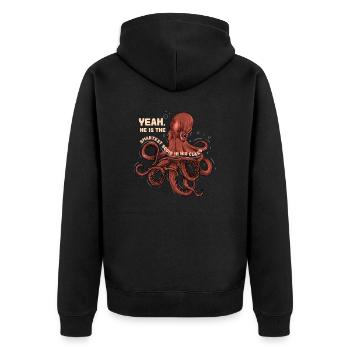 Meeresbiologie Qualle Ozean Wal Krabbe Tintenfisch - Unisex Premium Bio Zip Hoodie - Schwarz - Hinten - Nico (187cm)