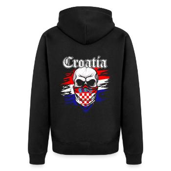 Tshirt Croatie - Veste à capuche bio Premium Unisexe - noir - Dos - Nico (187cm)