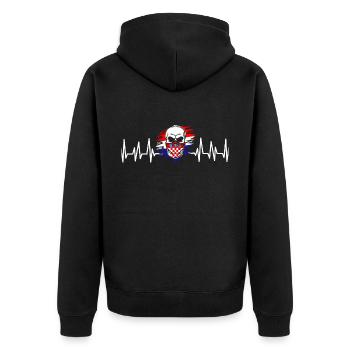 Kroatien Geschenk Herkunft Zagreb Hrvatska Heimat - Unisex Premium Bio Zip Hoodie - Schwarz - Hinten - Nico (187cm)