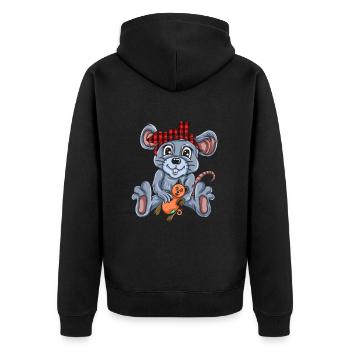 Souris Cadeau Souris Enfants Hommes Souris Conseils - Veste à capuche bio Premium Unisexe - noir - Dos - Nico (187cm)