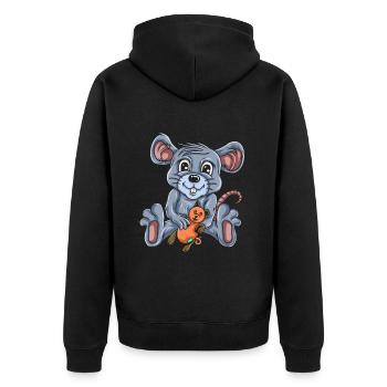 Souris Souris Cadeau Rat Rongeur Souris Souris Lousemaus - Veste à capuche bio Premium Unisexe - noir - Dos - Nico (187cm)