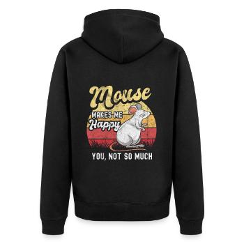 Souris - Veste à capuche bio Premium Unisexe - noir - Dos - Nico (187cm)