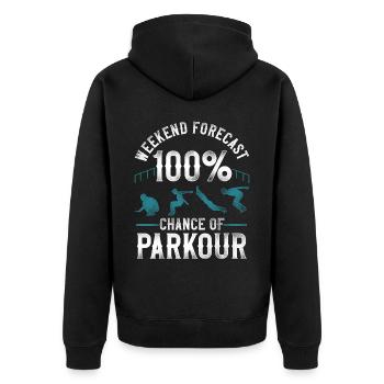 Parkour Free Running Traceur - Veste à capuche bio Premium Unisexe - noir - Dos - Nico (187cm)