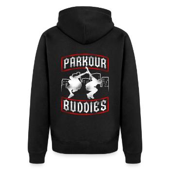 Parkour Free Running Traceur - Unisex Premium Organic Zip Hoodie - black - Back - Nico (187cm)