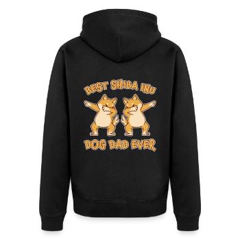 Shiba Inu Papa Chien Amusant Dire Shiba Inu Cadeau - Veste à capuche bio Premium Unisexe - noir - Dos - Nico (187cm)