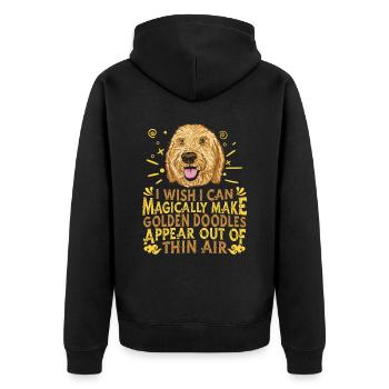 Golden Doodle Dog - Unisex Premium Organic Zip Hoodie - black - Back - Nico (187cm)