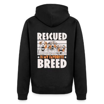 Tierpflege Tierretter Tierrechte - Unisex Premium Bio Zip Hoodie - Schwarz - Hinten - Nico (187cm)