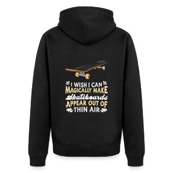 Skateboard Skateboarder Skater - Unisex Premium Bio Zip Hoodie - Schwarz - Hinten - Nico (187cm)