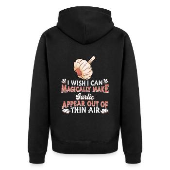 Garlic Spice Knobi Knofi - Unisex Premium Organic Zip Hoodie - black - Back - Nico (187cm)