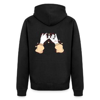 Best Friend Forever Friendship Bestie BFF Squad - Unisex Premium Organic Zip Hoodie - black - Back - Nico (187cm)