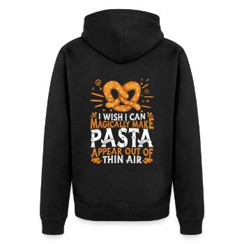 Brezel Brezn Bretzel Breze - Unisex Premium Bio Zip Hoodie - Schwarz - Hinten - Nico (187cm)