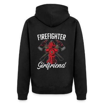 Firefighter Girlfriend Firefighting Firefighter - Unisex Premium Organic Zip Hoodie - black - Back - Nico (187cm)