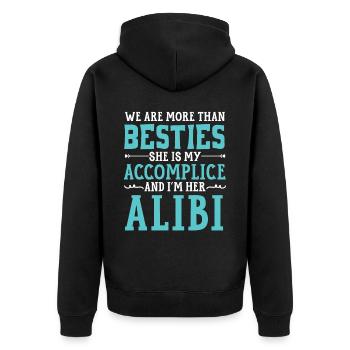 Nous sommes plus que besties meilleur ami amitié - Veste à capuche bio Premium Unisexe - noir - Dos - Nico (187cm)