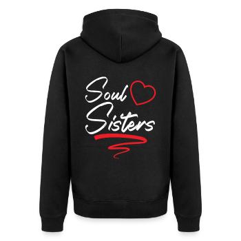 Soul Sisters Bestie Bester Freund Für immer Freundschaft - Unisex Premium Bio Zip Hoodie - Schwarz - Hinten - Nico (187cm)