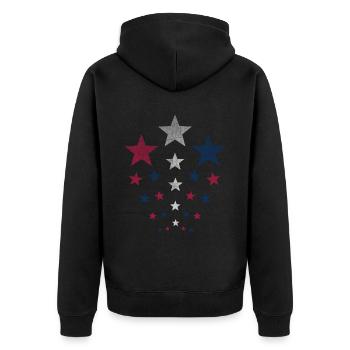 Patriotic Stars Drapeau américain Usa - Veste à capuche bio Premium Unisexe - noir - Dos - Nico (187cm)