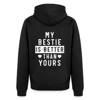 Mon meilleur ami est meilleur que votre meilleur ami BFF - Veste à capuche bio Premium Unisexe - noir - Dos - Nico (187cm)