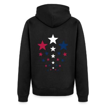 Patriotic Stars Drapeau américain Usa - Veste à capuche bio Premium Unisexe - noir - Dos - Nico (187cm)