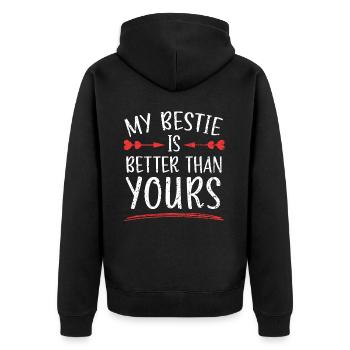 Mon meilleur ami est meilleur que votre meilleur ami BFF - Veste à capuche bio Premium Unisexe - noir - Dos - Nico (187cm)