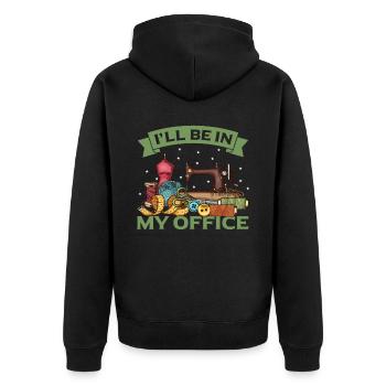 Sewing Machine Yarn Quilting Supplies Funny Stitch - Unisex Premium Bio Zip Hoodie - Schwarz - Hinten - Nico (187cm)