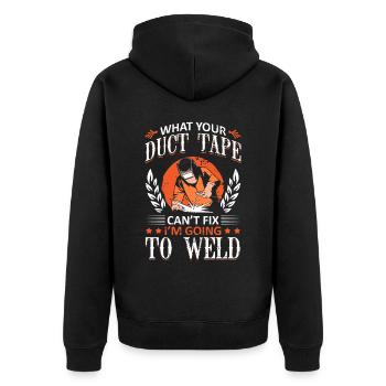 Welders Gifts, Funny Welder Welder Shirt, Welding - Unisex Premium Organic Zip Hoodie - black - Back - Nico (187cm)