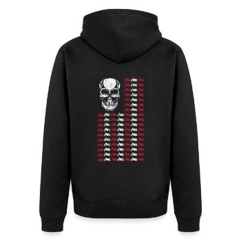 Motorbike American Flag 4th of July Motorcycle - Unisex Premium Organic Zip Hoodie - black - Back - Nico (187cm)