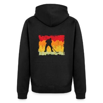 Hockey sur glace rétro - Veste à capuche bio Premium Unisexe - noir - Dos - Nico (187cm)