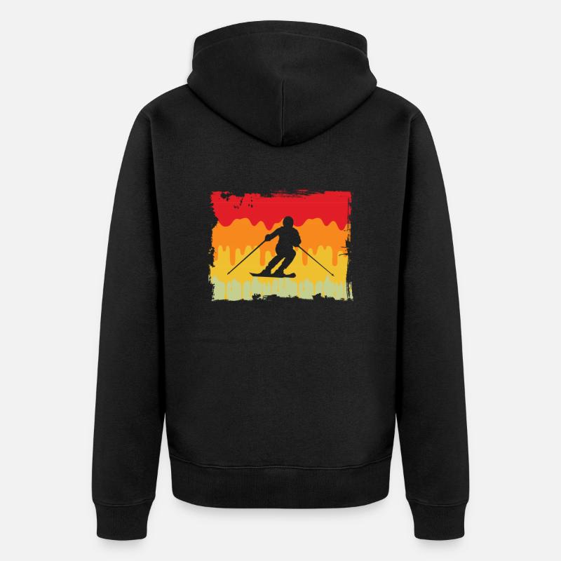 Ski Rétro - Veste à capuche bio Premium Unisexe - noir