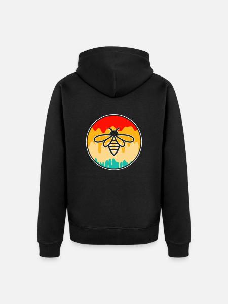 Abeille Rétro - Veste à capuche bio Premium Unisexe - noir