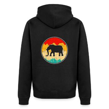 Rétro éléphant - Veste à capuche bio Premium Unisexe - noir - Dos - Nico (187cm)