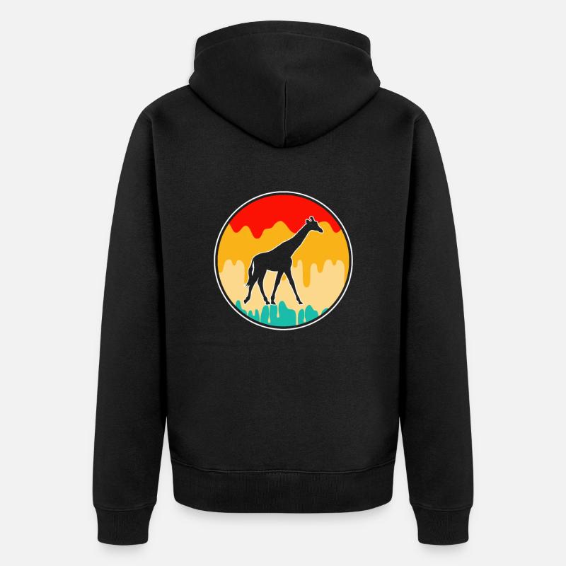 Girafe Rétro - Veste à capuche bio Premium Unisexe - noir