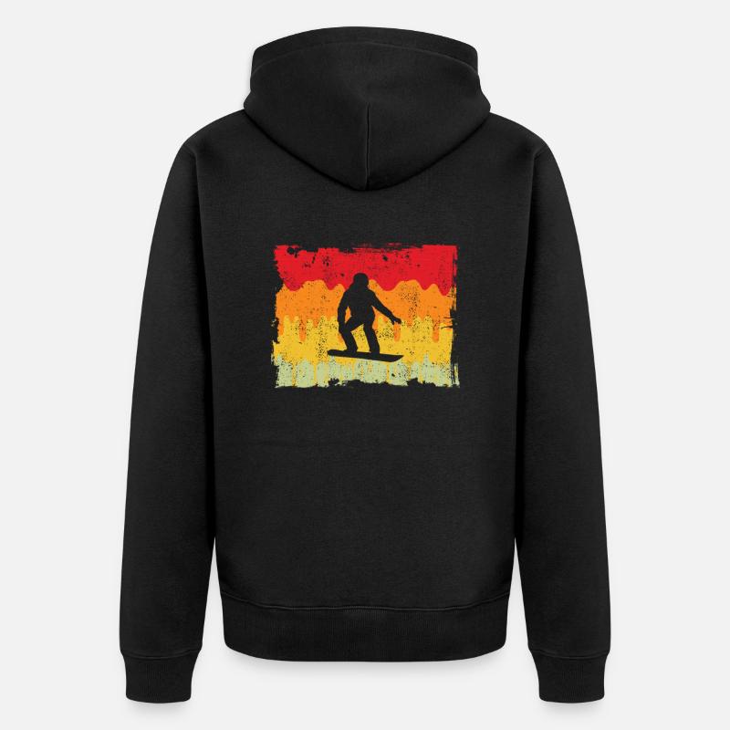 Snowboard Rétro - Veste à capuche bio Premium Unisexe - noir